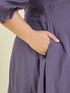 Janasya Women's Plus Size Purple Pure Cotton Solid A-line Dress